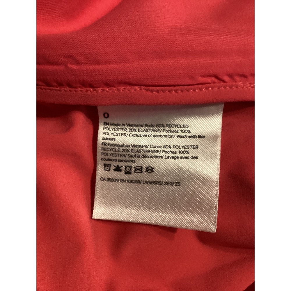 Lululemon Mist Over Windbreaker Jacket Pink Coral Full Zip Hooded Size 0 LW4BSRS - Picture 4 of 4